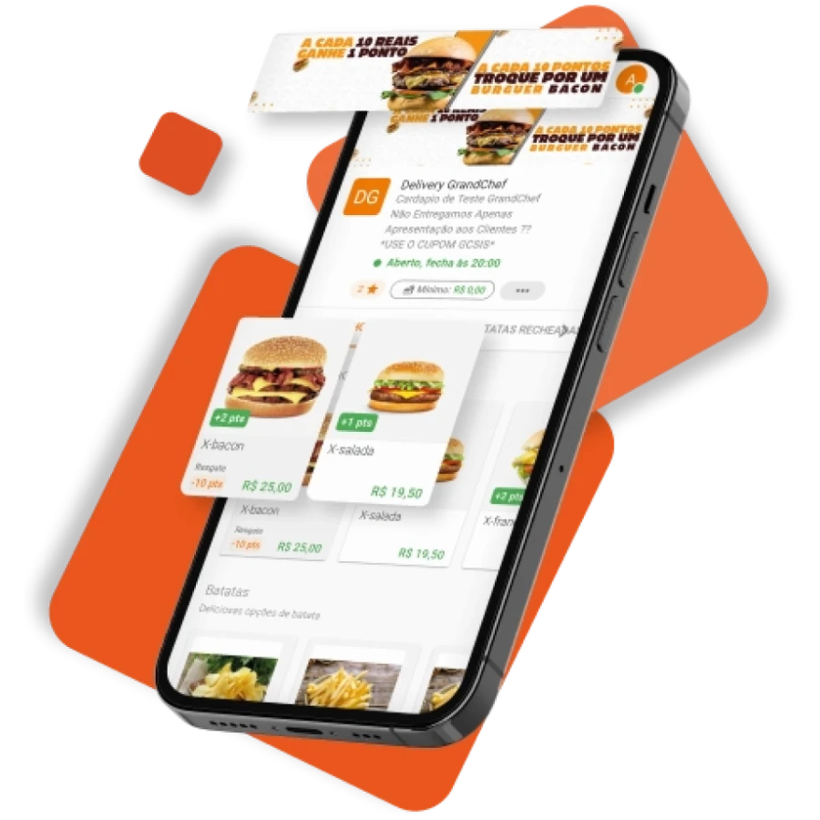 Cardápio digital responsivo em notebook, tablet e celular